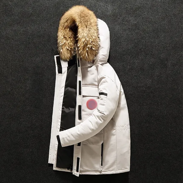 męskie w dół kanadyjska kurtka designerska puffer płaszcza parka z kapturem wzór epauleur haft haftowy kurtki mody Para Extra grube płaszcze zimy s-2xl