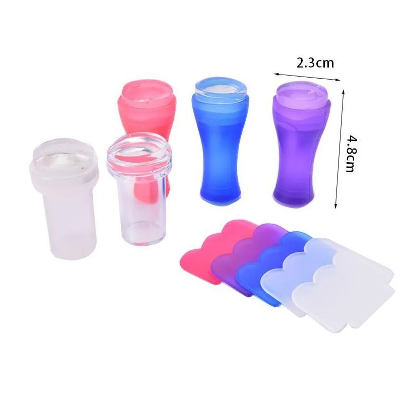 Kit per nail art 1Set Easyfrench Stamper Monocle Jelly Stampa Sile Transfer Restatore Modello fai -da -te Drop Delivery Delivery Health Health Beauty Dhecw