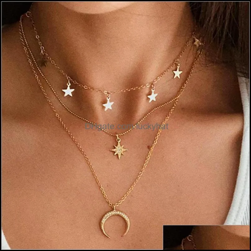 Pendant Necklaces Price New Bohemian Fashion Mtilayer Chain Women Jewelry Drop Delivery Pendants Ottjk