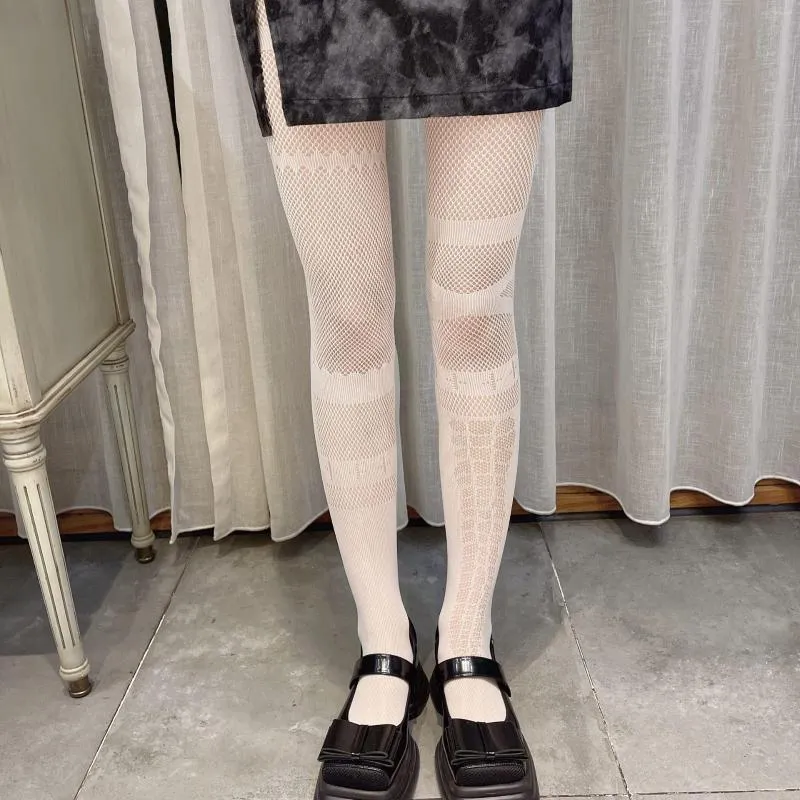 Mulheres meias de outono e boate de inverno bengdi escuro coxa negra coxa anel de perna protética Cruznet elástico alto sexy sexy calcinha