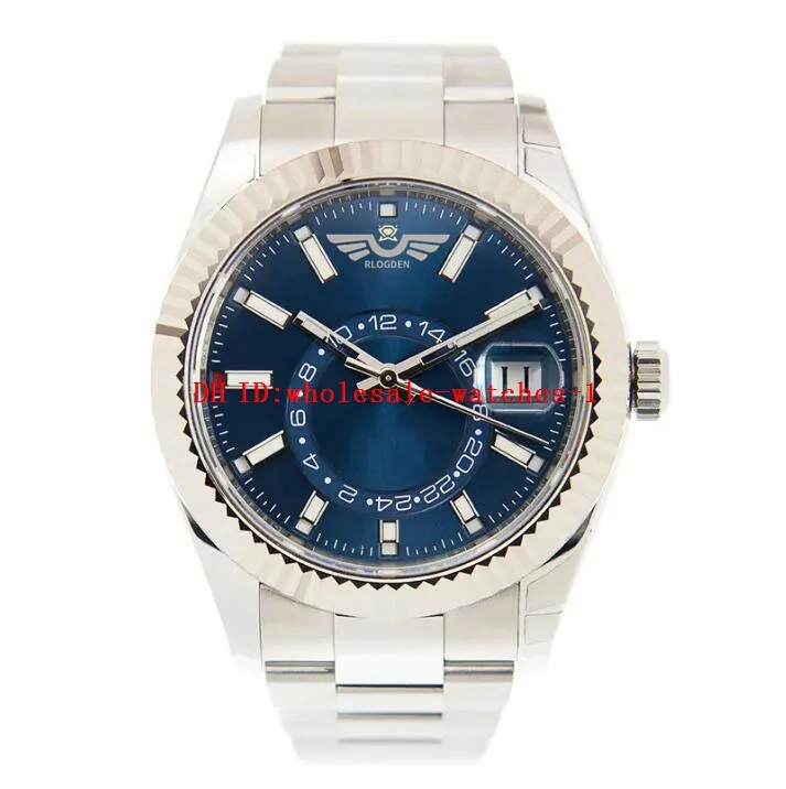 11 Style Classique Montre Homme Sky 326934 42mm Cadran Bleu Automatique Montres Mécaniques entièrement en Acier Inoxydable Saphir Montres Lumineuses