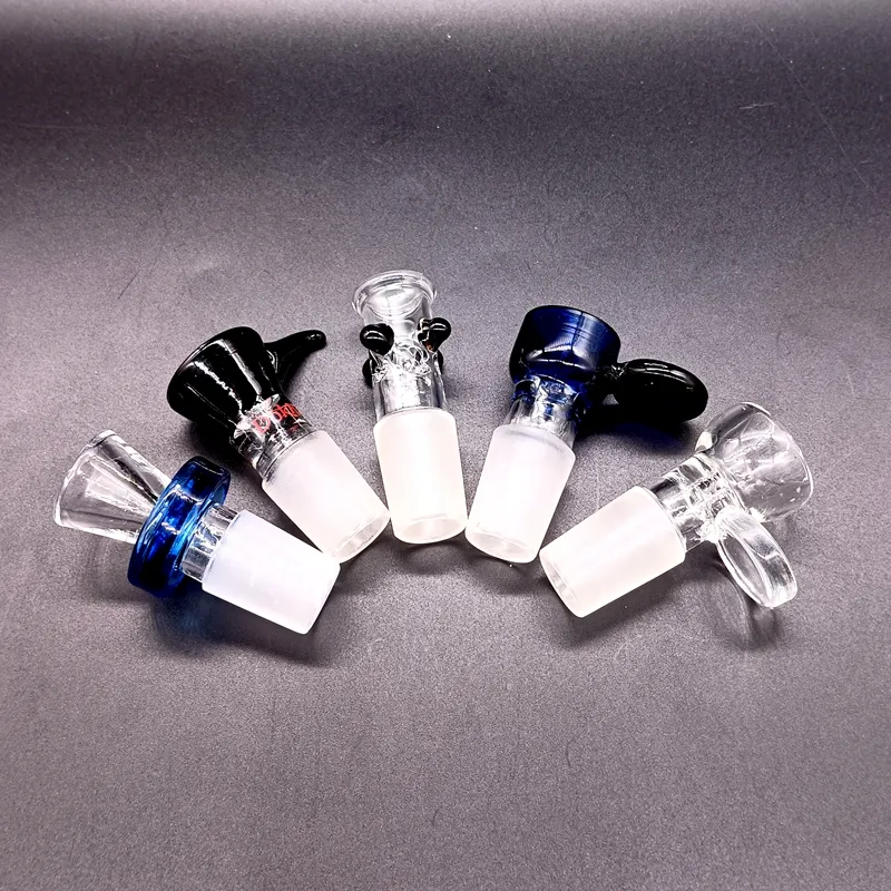 Mini Reting Glass Slide Bowl 14mm 18mm Tillbeh￶r med handtag f￶r olja Dab Rig Water Bong Pipes Hookah