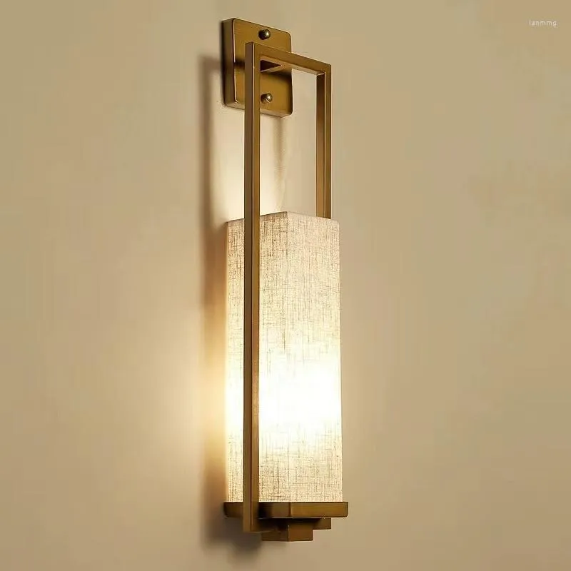 Muurlamp Chinese stijl voor woonkamer achtergrond slaapkamer studeerkamer retro eenvoudige stof gangpad corridor lichten armatuur