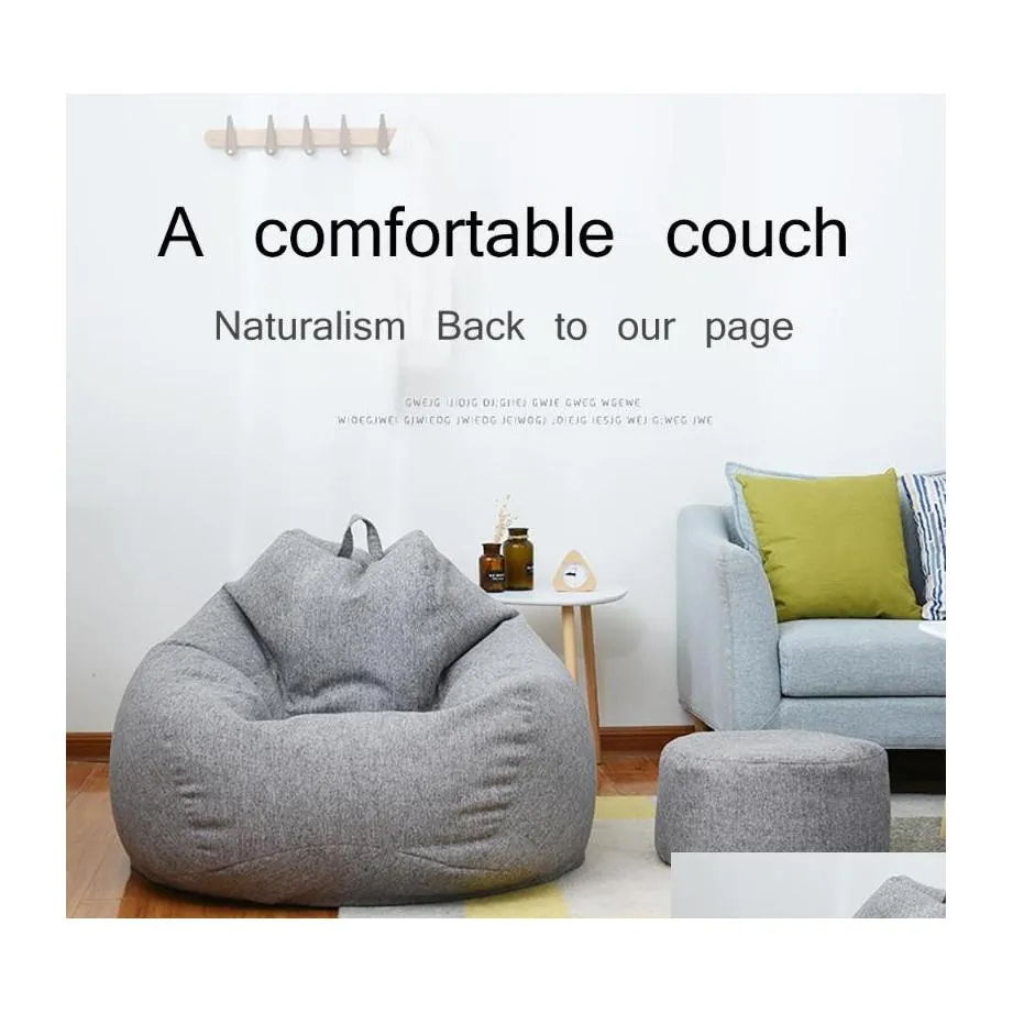 Aufbewahrungstaschen Bohnenbeutel Stuhl mit Füllung großer Puff -Sitz -Couch -Bett gefüllt NT Beag Sofa Pouf Ottoman Relax Lounge Möbel für das Praktikum DHV6V