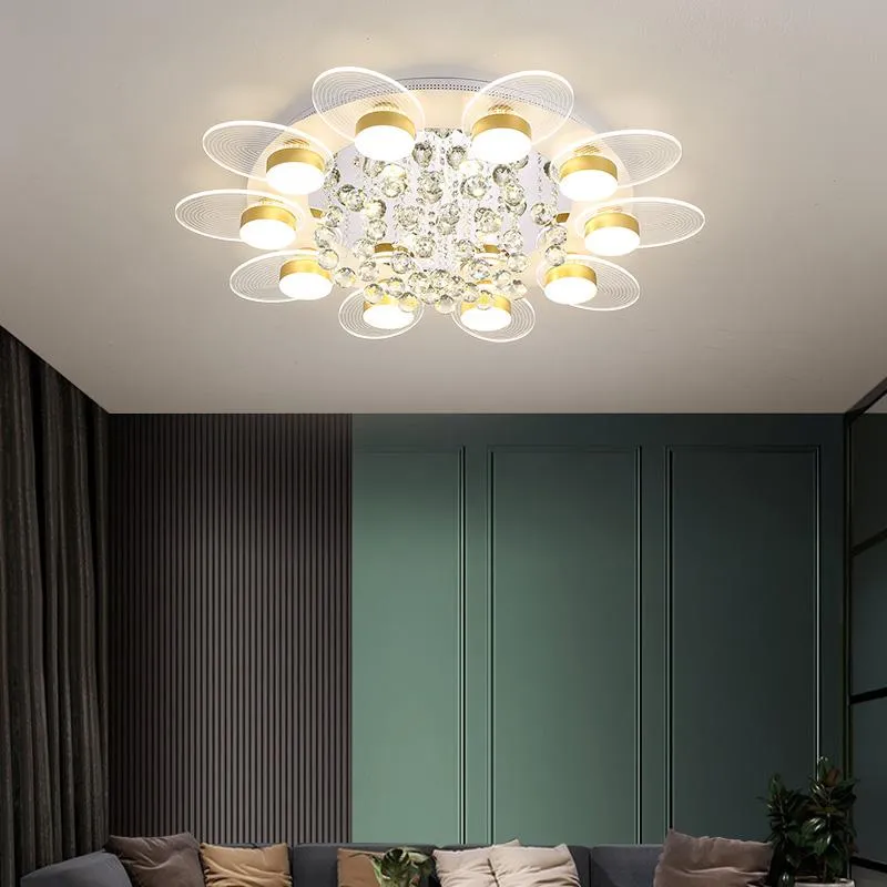 Luzes de teto Lâmpadas de lustre de LED modernas com controle remoto casa decorativa sala de estar quarto iluminação interna Luminária AC 90-260V