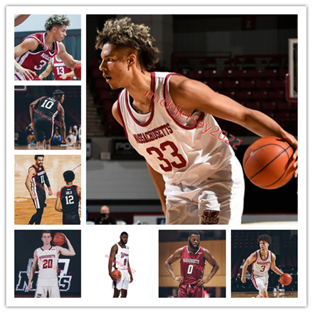 College Basketball Wears Custom Stitched UMass Minutemen Baketball Jersey Mens Youth Jackson Cronin Ta'Quan Woodley Isaac Kante Noah Fernandes Gianni Thompson UM