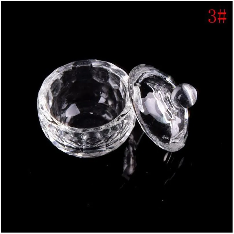 Nail Art Equipment 1Pc Acrylic Powder Liquid Crystal Glass Dappen Dish Lid Bowl Cup Holder Manicure Tool For Drop Delivery Health Be Dhjpz