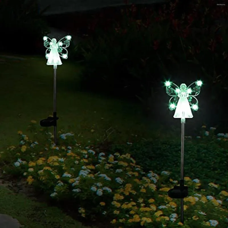 2pcs 야외 잔디밭 램프 다기능 태양 조등 쉬운 조립 거리 방수 파티오 축제 장식을위한 안전