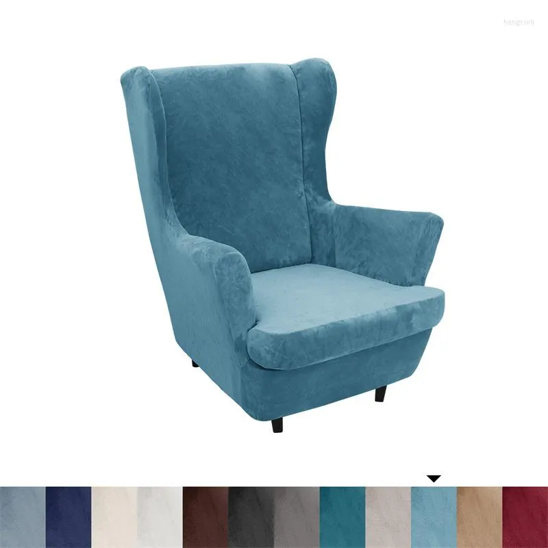 Pokrywa krzesła aksamitne osłony skrzydeł rozciąganie spandeksu fotela nordycka zdejmowana relaks fotela sofa sofa z poduszką siedzącą