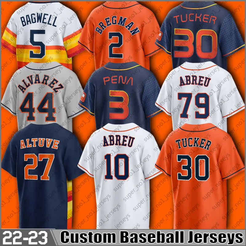 3 maillots de baseball Jeremy Pena Alex Bregman Jose Abreu Altuve Kyle Tucker maillots Yuli Gurriel Framber Valdez Jeff Bagwell Chas McCormick Yordan Alvarez