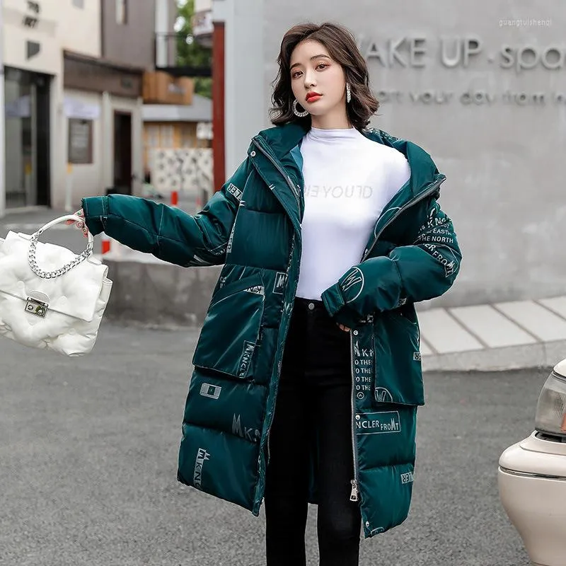 Women's Trench Coats Women Cotton Casual Long Hooded Sweet Jacket Female Winter Thicken Warm Parkas Luxury Elegant Fashion Mid Length Coat