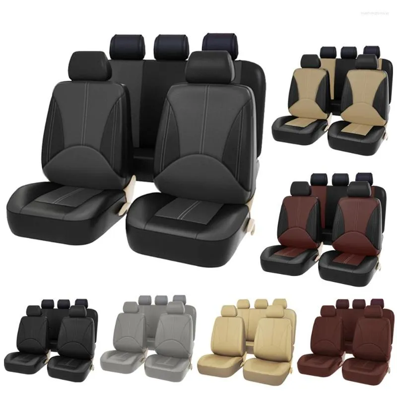 Car Seat Covers PU Leather Cover Cushion For Front Rear Backseat Auto Chair Protector Mat Pad Anti-slip 4/9 Piece Set