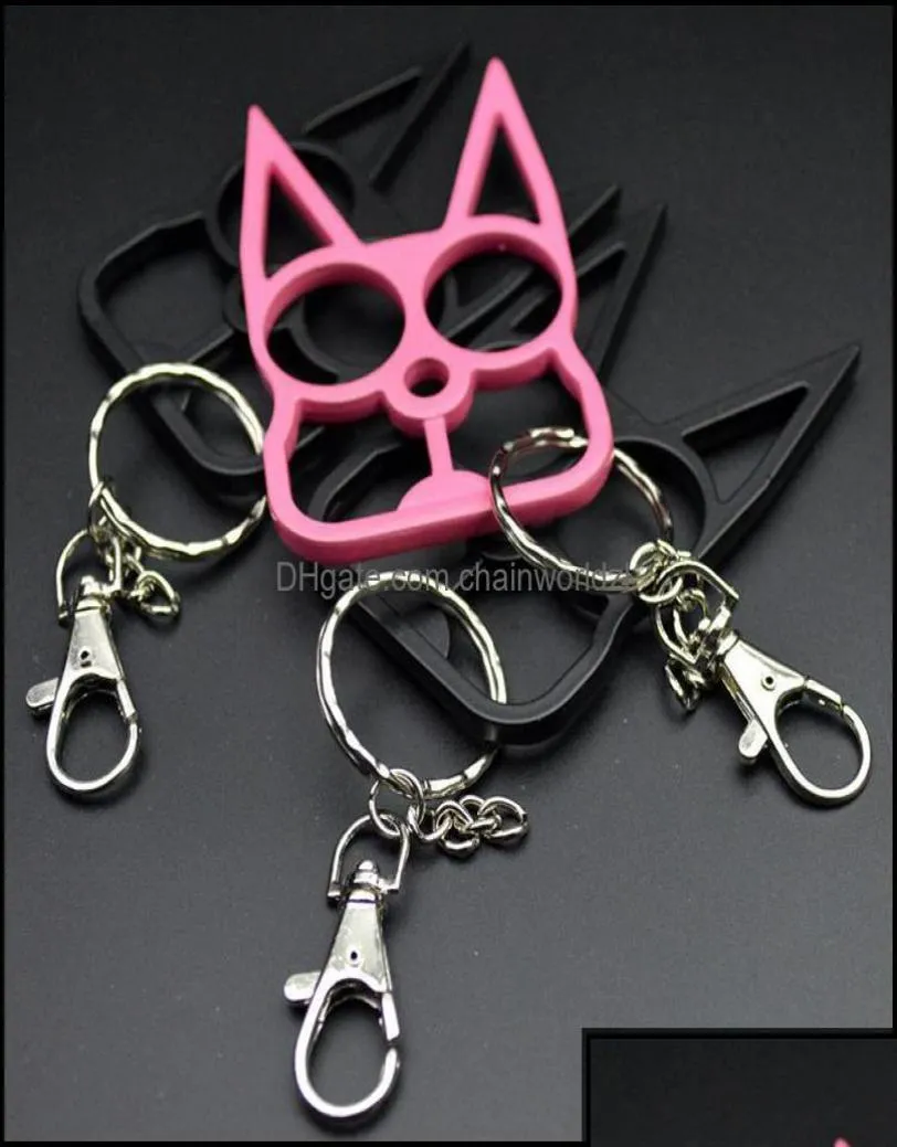 Nyckelringar nyckelringar smycken ny katt nyckelring ring spänne självförsvarskedja leksaksmodell utomhus verktyg mode julklapp en bdegar2026961