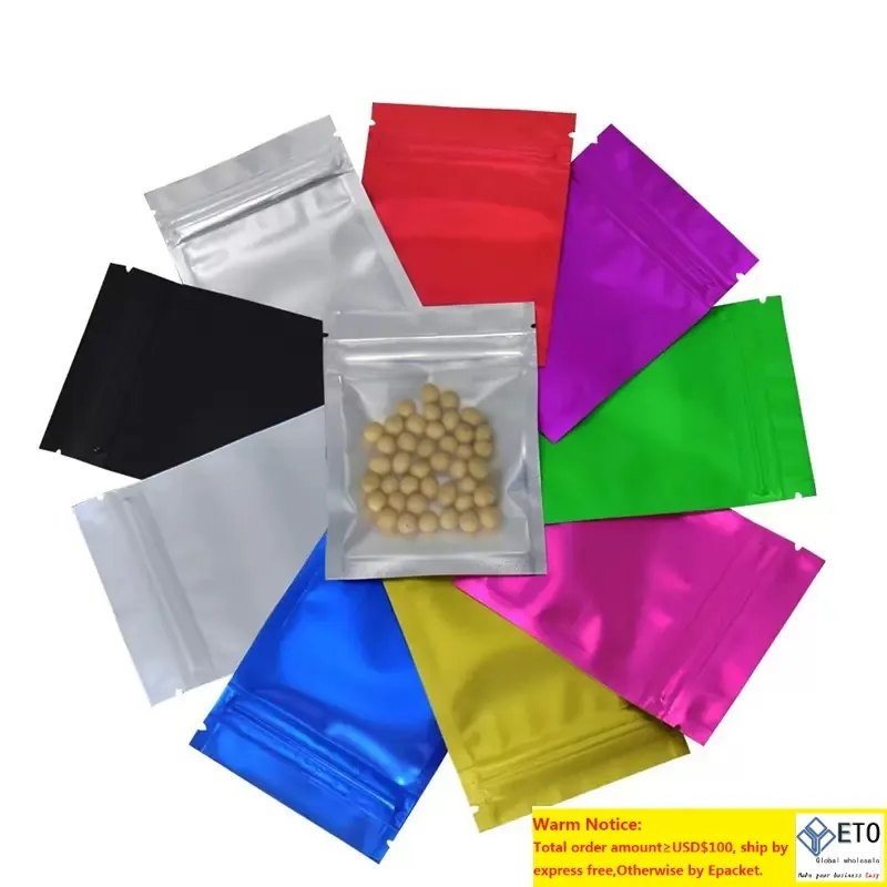 100 Pack Smell Proof Mylar Bags for Food Storage Resealable Packaging Pouch Bags Matte Black