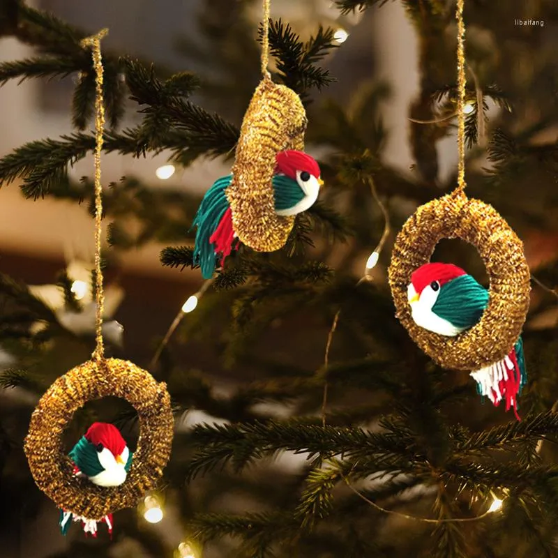 Juldekorationer 2023 Dekoration utomhus hemgården år dekorativ fågel Garland navidad träd hängande ornament baby rumsdekor p165