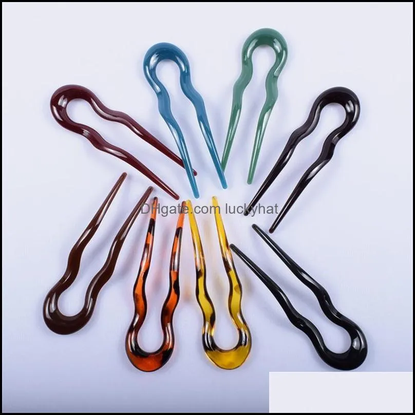 Hair Clips Barrettes Wholesale Plastic Fork Pins Chopsticks Hairpins Wavy Sticks Chignon Bun Updo Fast Spiral Braid Twist Styling Ot4I8