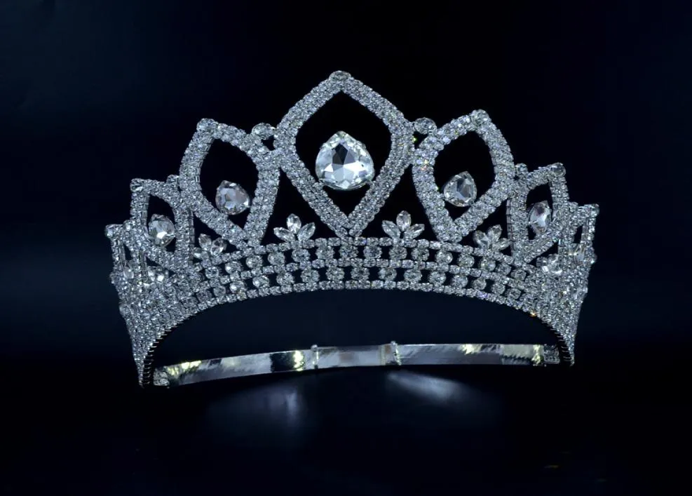 Rhinestone Crowns Tiaras Lager verstelbare Miss Pageant Koningin bruid bruiloft prinses feest prom night clup show hoofdtooi haarwear2829105