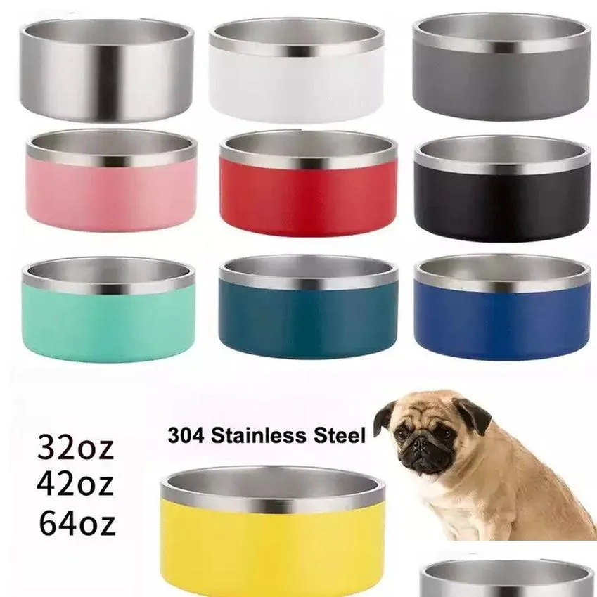 Chien Bols Mangeoires 64 Oz En Acier Inoxydable Double Paroi Gobelets Alimentaires Pour Animaux Animaux Fournitures Tasses 823 Drop Delivery Home Garden Dhf9Q