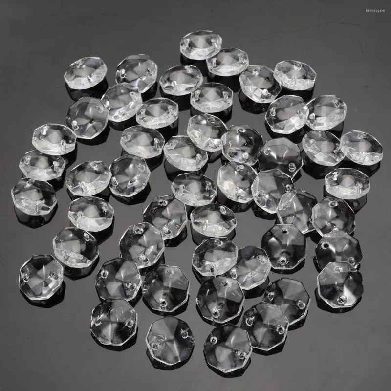 Chandelier Crystal 50Pcs 14mm Glass Prisms Clear Octagonal Beads Pendant Chandeliers For Lamp Light Decorations