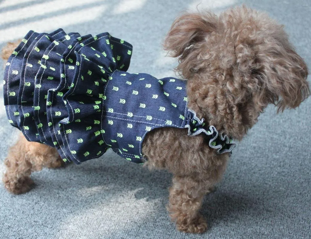 Abbigliamento per cani Abito estivo in jeans Gonna di jeans Abiti in jeans Abbigliamento per cuccioli di gatto Piccolo costume Pet Yorkie Poodle Outfit