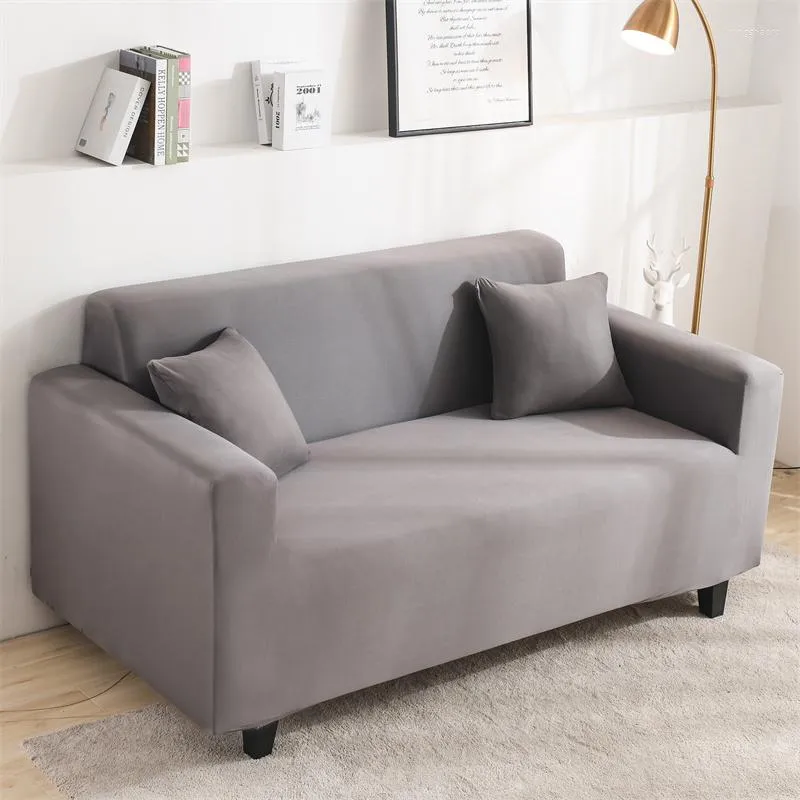 Stol täcker 1/2/3/4 sits elastisk soffa slipcovers chaise lounge sektion grå blå röd odlad balck solid stretch soffa cover funda