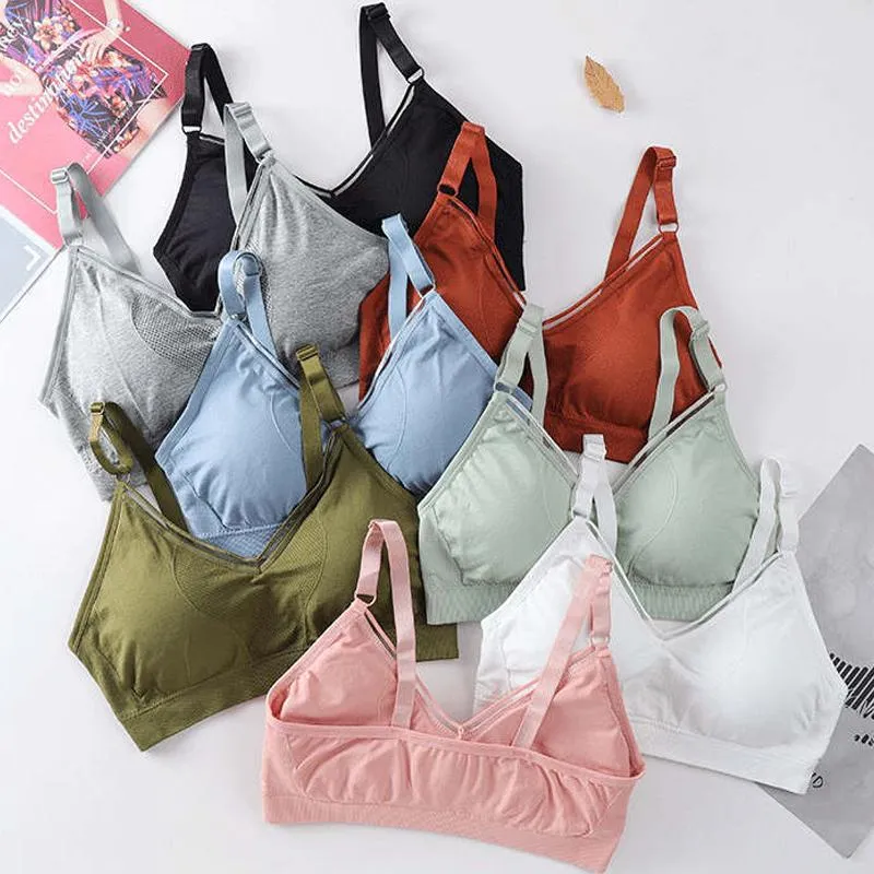 Yoga Outfit Women Beauty Back Bra Wrapped Chest Vest Strap Hanging Sports With Pad Tube Top Gathered Fitness Underwear