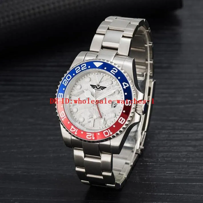 13 Style Classic Men's Watch GMT II 126719 40 mm Rouge et Colo Blue Cading / Silver Dial Mouvement mécanique automatique Montre de Luxe en acier inoxydable