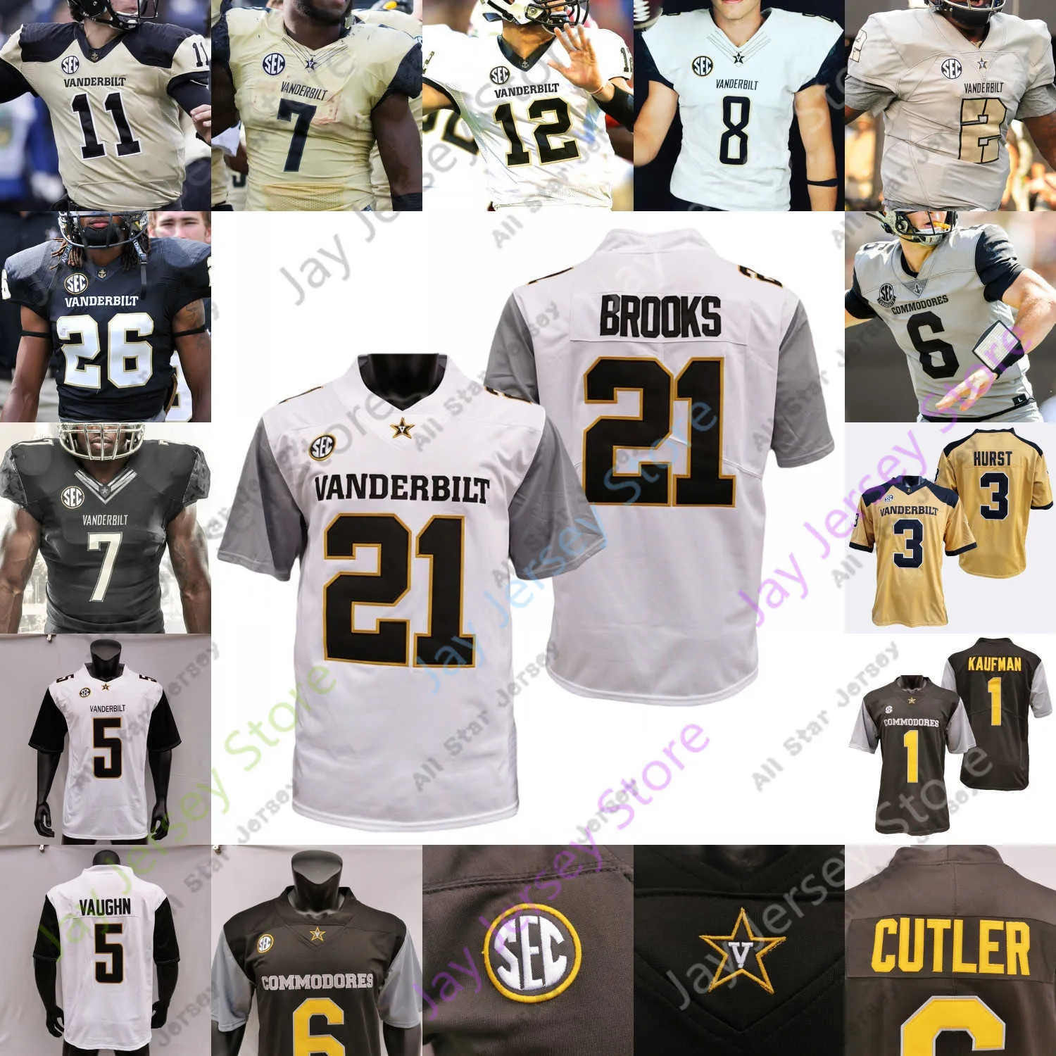 Vanderbilt Commodores Football Jersey - Custom NCAA College Game Day ...