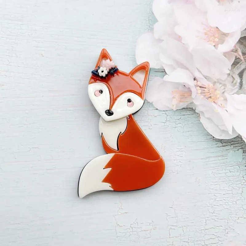 Brooches Wuli&baby Acrylic Wear Flower For Women Unisex Lovely Animal Party Office Pins Gifts
