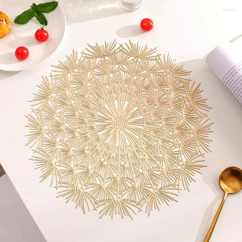 Table Mats INS Dandelion PVC Placemat Hollow Pads Rounds Isolation Cup Nordic Style Placemats Home Decor Table Varelle