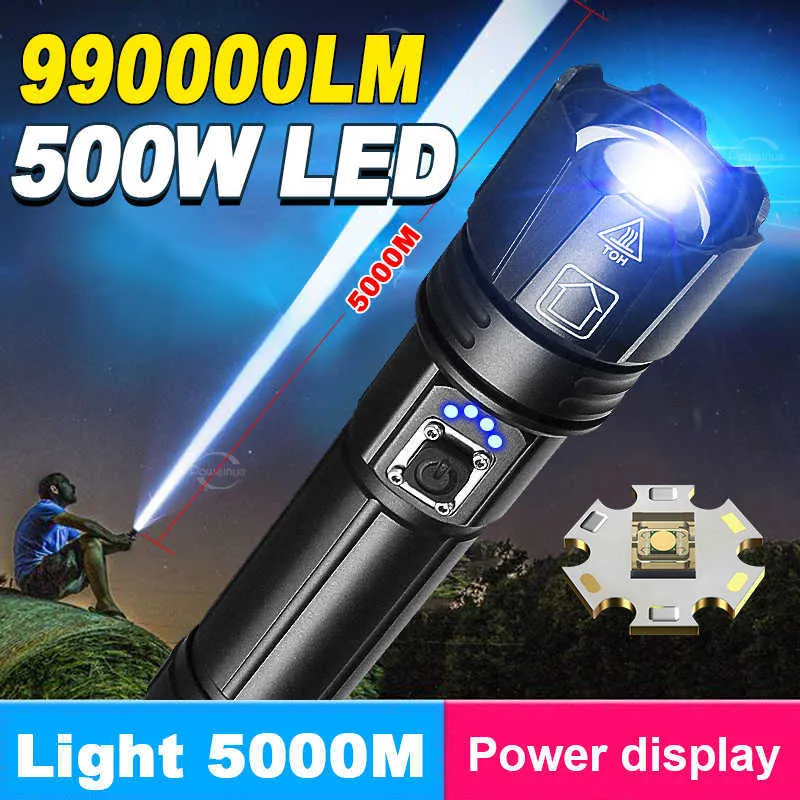 Mini torcia portatile a LED da 2000 lumen con batteria