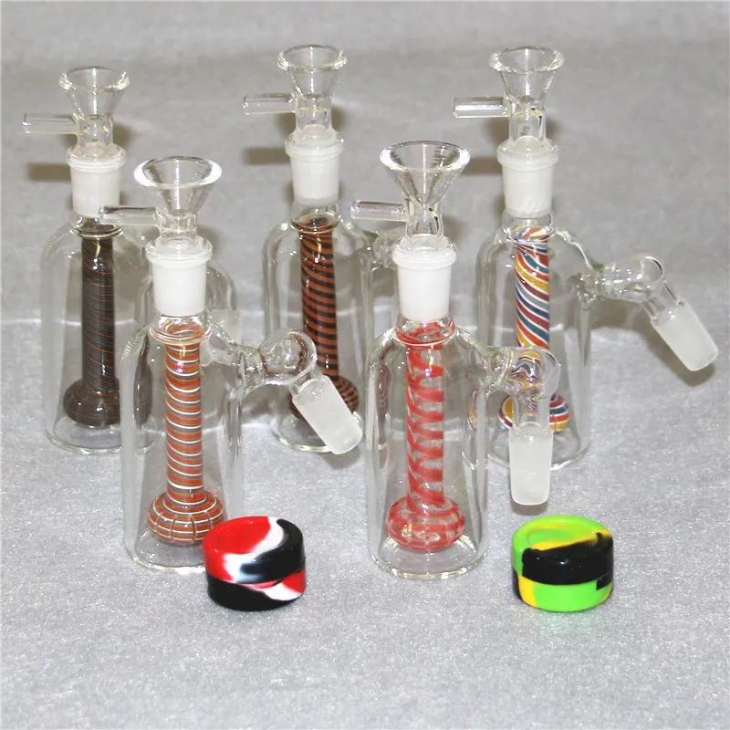 6 Styles 5.5 Inch 14mm Glass Ash Catchers Bowls Hookahs 45 90 Degrees Pyrex Reclaim Adapter Catcher Percolators For Glass Water Bongs Oil Dab Rigs