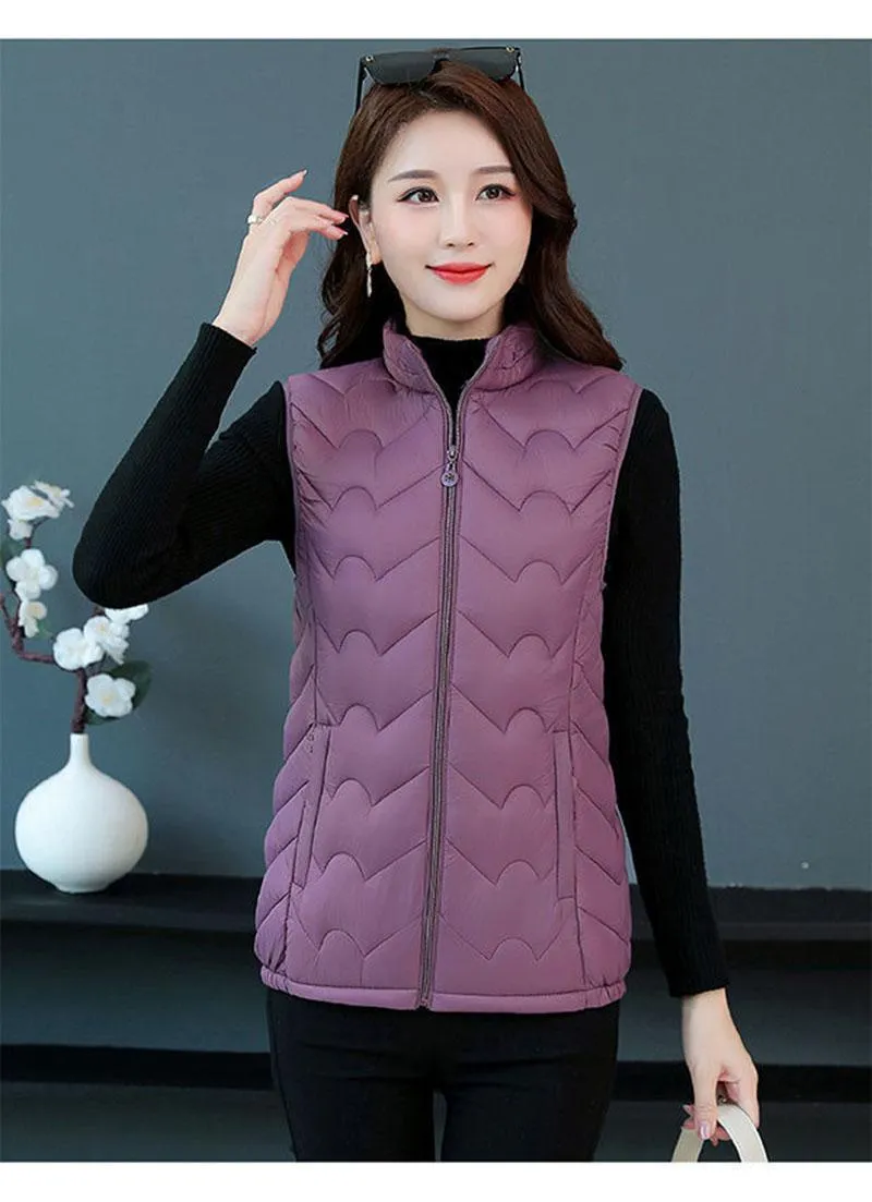 Kadın Yelekler 2023 Sonbahar ve Kış Tarzı Yelek Hafif Pamuklu Ceket Moda Sıradan Giyim Sıcak Katlar H601