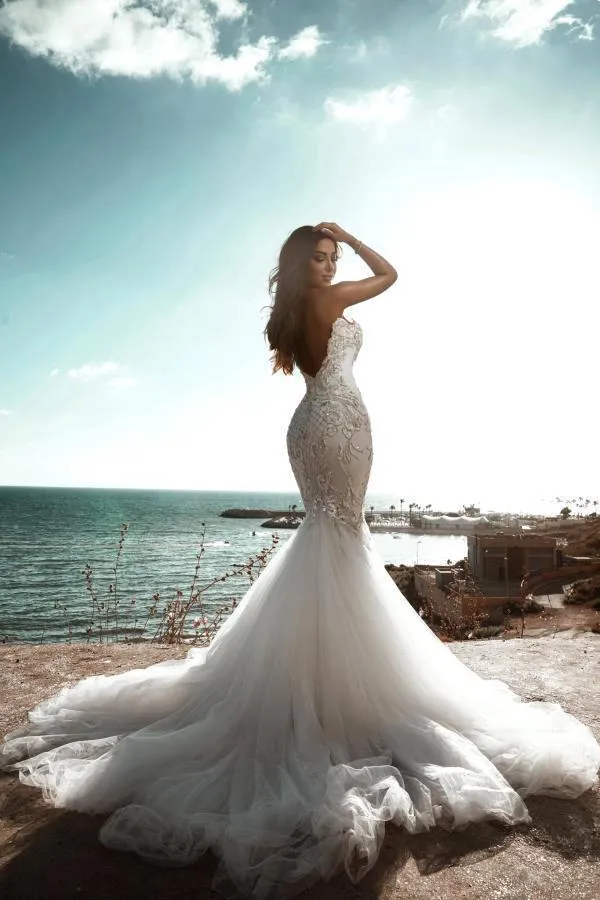 Strapless Lace Mermaid Wedding Dress, Backless Bridal... From Bestdressing, $256.11 | DHgate.Com Strapless Lace Mermaid Wedding Dress, Backless Bridal... From Bestdressing, $256.11 | DHgate.Com