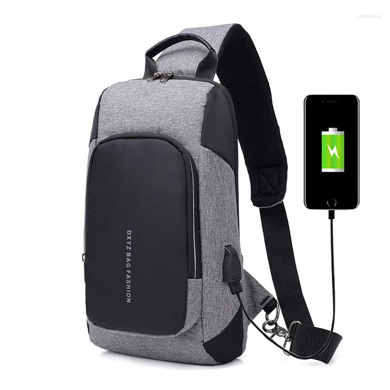 Waist Bags Chest Beach Bag For Men USB Charging Waterproof Pack Casual Crossbody Bolsa Feminina Sac Small Sling Single Shoulder Travel Male