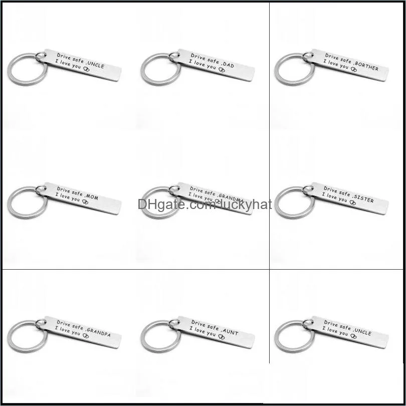 Key Rings Family Drive Safe Car Chain New Style Rostfritt stål Keychain Creative 321 N2 Drop Leverans smycken otcns