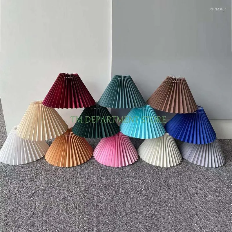 Table Lamps Pleats Lampshade For Desk Lamp Standing Floor Korean Style Pleat Cute Shade Bedroom E27