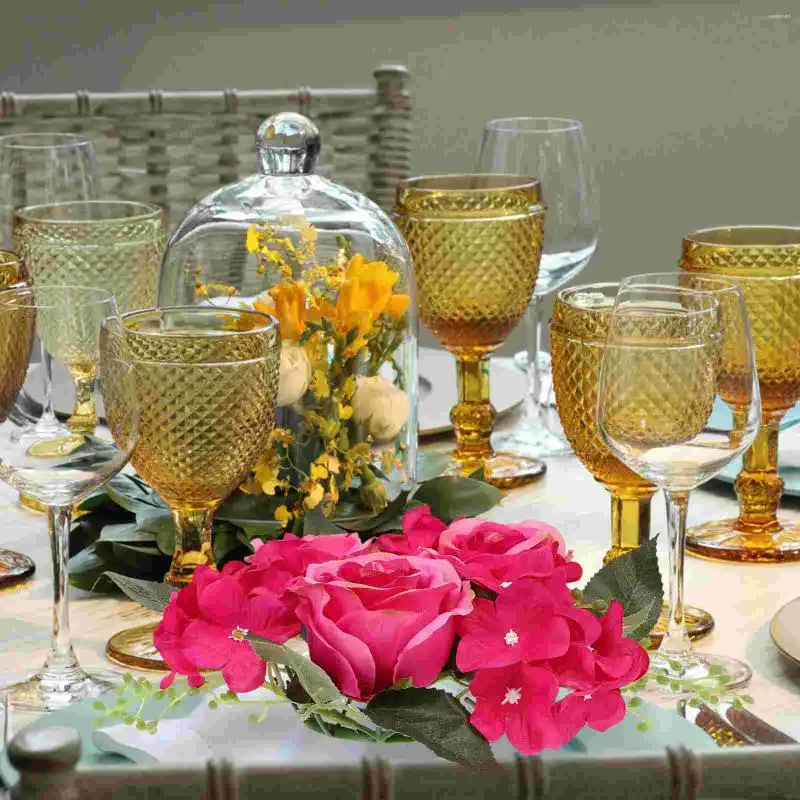 装飾的な花リングリングローズフラワーセンターピース花輪床の偽のテーブルテーブルウェディングリースガーランドホルズユア