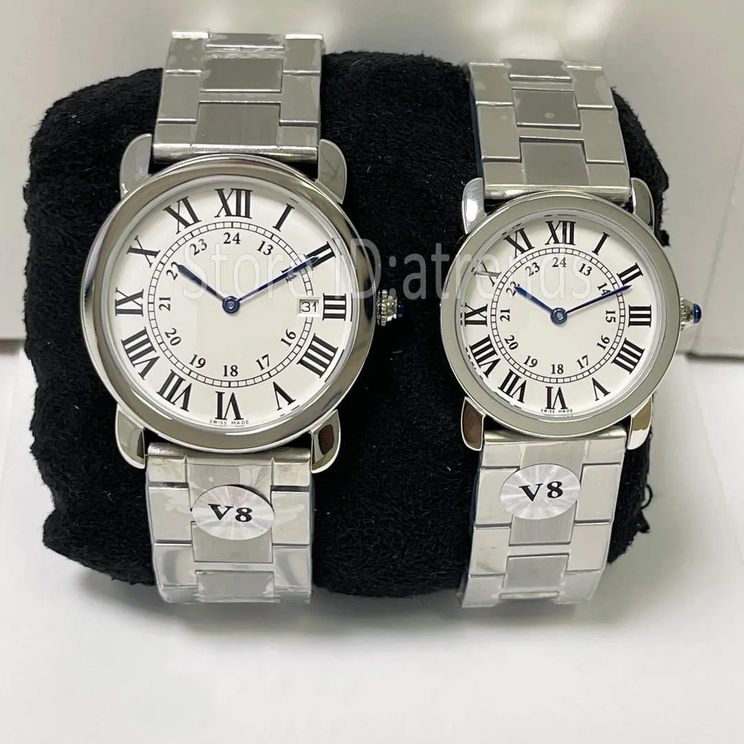 Top stylowy zegarek kwarcowy kobiety złota srebrna tarcza szafirowe szkło 36mm 29mm dorywczo pełny zegarek ze stali nierdzewnej klasyczny design sukienka damska zegar 1572