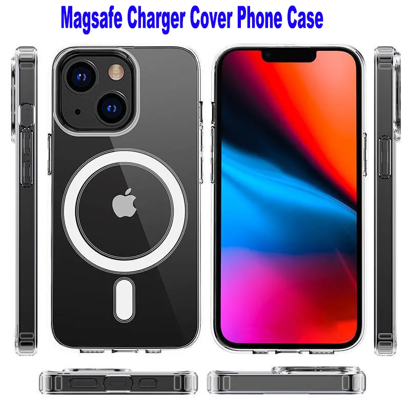 Magsoge Transparent Clear Acrylic Magnetic Shockproof Phone Cases for Samsung S22 S22Plus S22ultra Zfold 3 4 Zflip 3/4 With Retail Package Magsafe Charger Cover Case