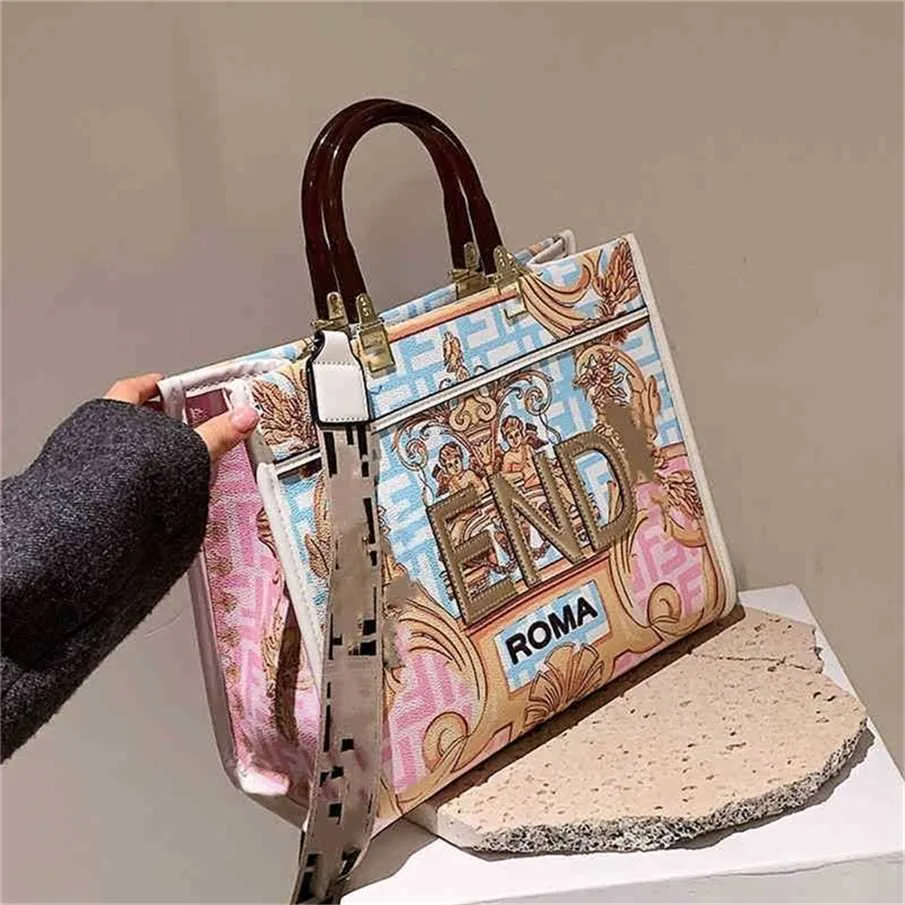 Goedkope portemonnees tassen 80% korting op trendzakken trendy hand met één messenger graffiti kleur schilderij printtassen