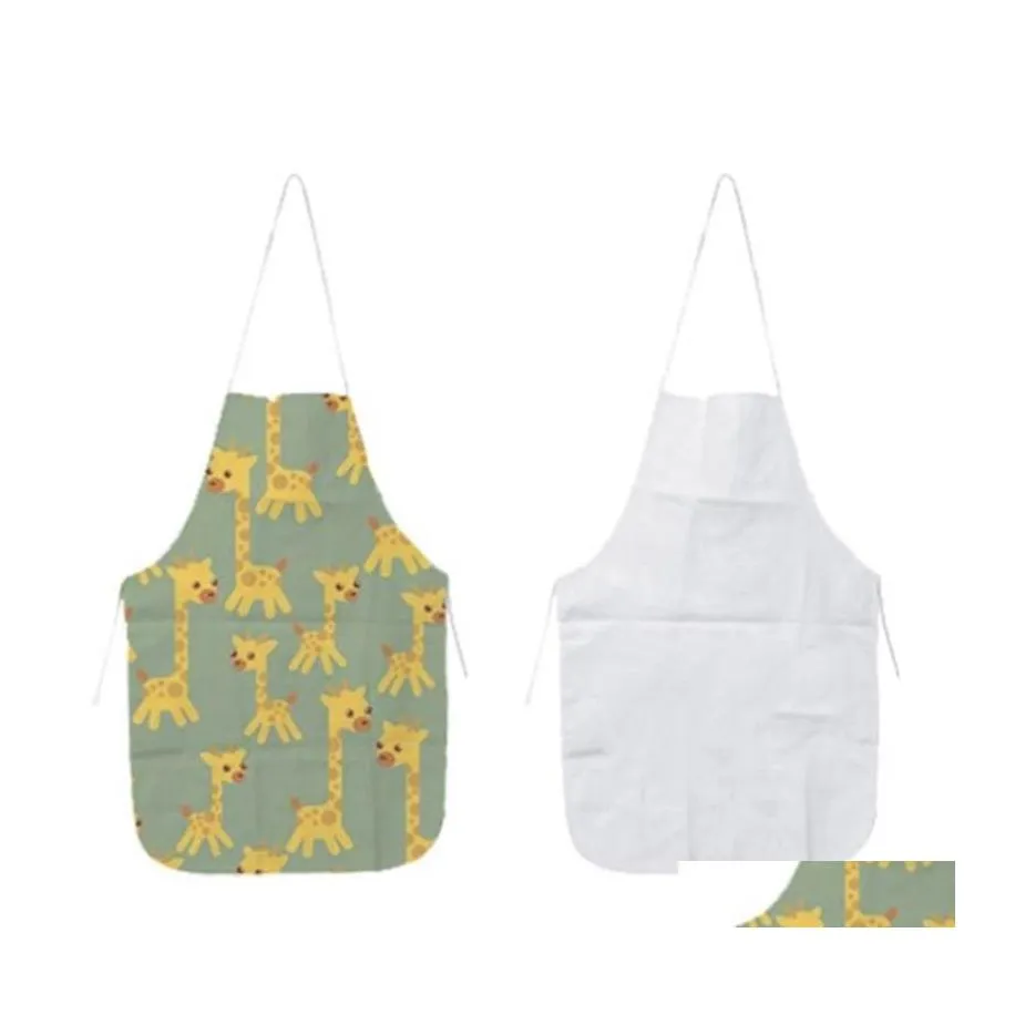 Kitchen Apron Heat Transfer Polyester Home Sublimation Blank Half Length Sleeveless Aprons Diy Creative Gift 70X48Cm Drop Delivery G Dhpwz