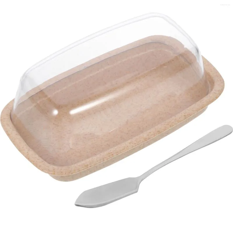 Plaques Boîte de conservation du beurre avec couvercle Récipient pratique pour plat transparent