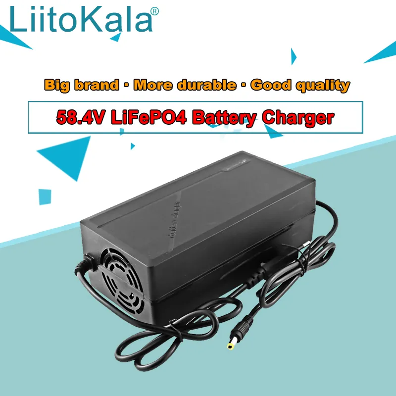 LiitoKala Grade A 48V 30AH LiFePO4 battery pack with 30A BMS,58.4V charger rechargeable for 1200w electric bicycle inverter golf electric bicycle scooter battery