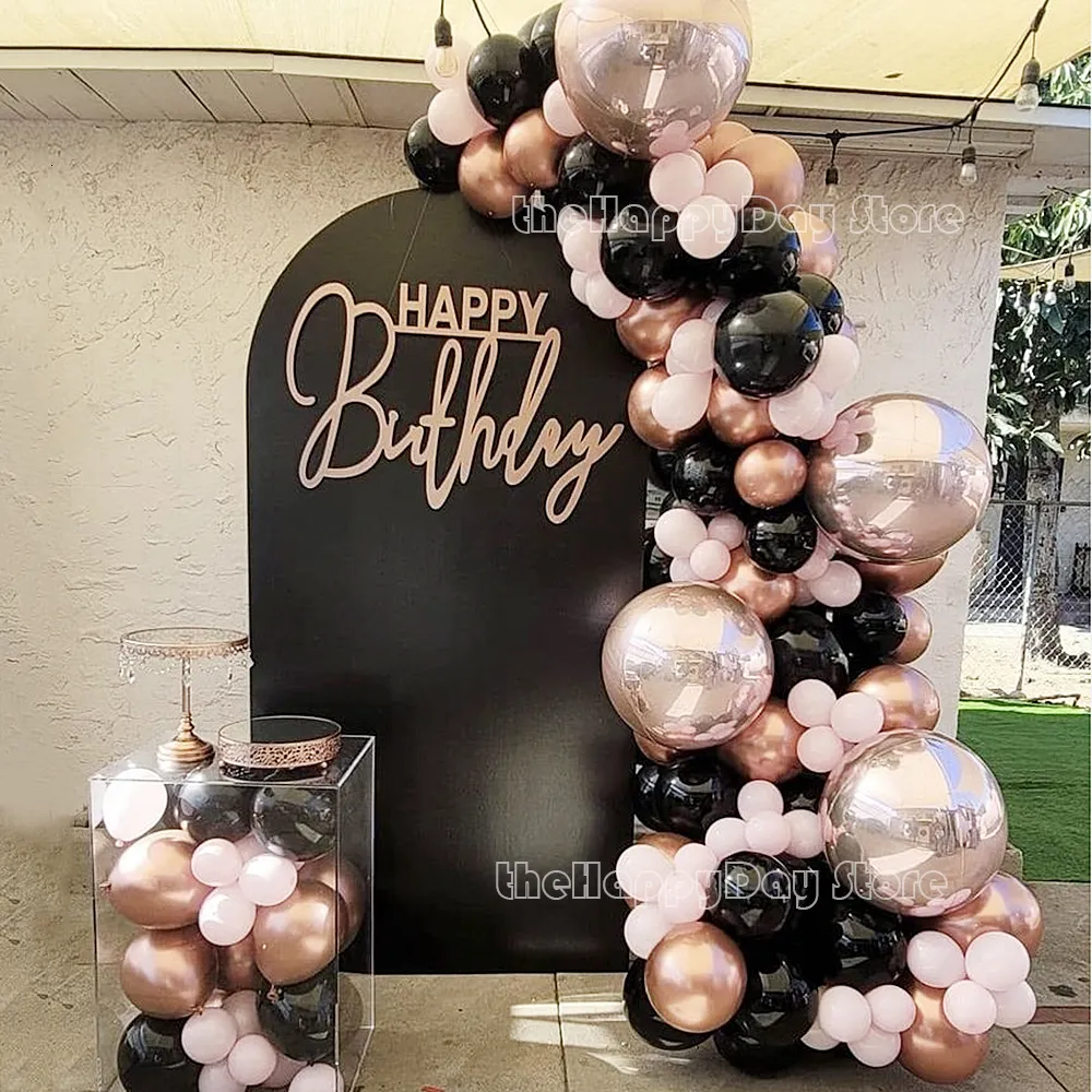 111 Uds., Guirnalda De Globos De Plata Cromada, Decoración De Boda, Arco De Globo Gris Doble Negro, Decoración De Fiesta De Cumpleaños, Decoración De Ducha De Bebé - México