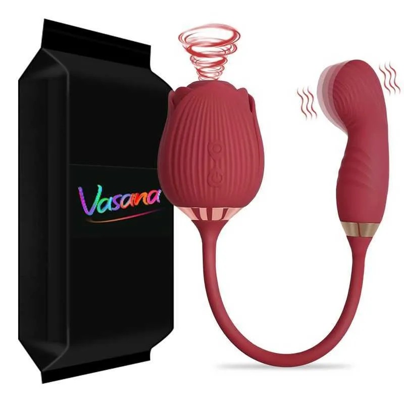 Vuxen massager Vasana rose klitoris vibrator för kvinnlig sucker med dildo finger vridning bröstvårta g sexleksak