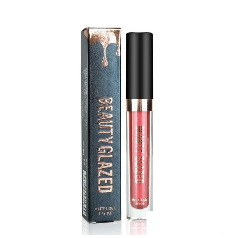 Lipstick Beauty Glazed Liquid Lip Lip Gloss Tubos 10 cores Pigmento Longotlasting Fácil de usar a entrega da queda da base do gloss.