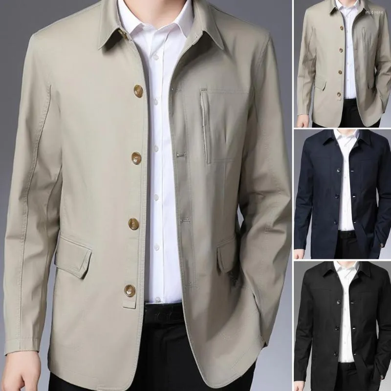 Giacche da uomo cappotto medio primaverile camicia autunno camicia camicia a tasca in forma rilassata in forma rilassata