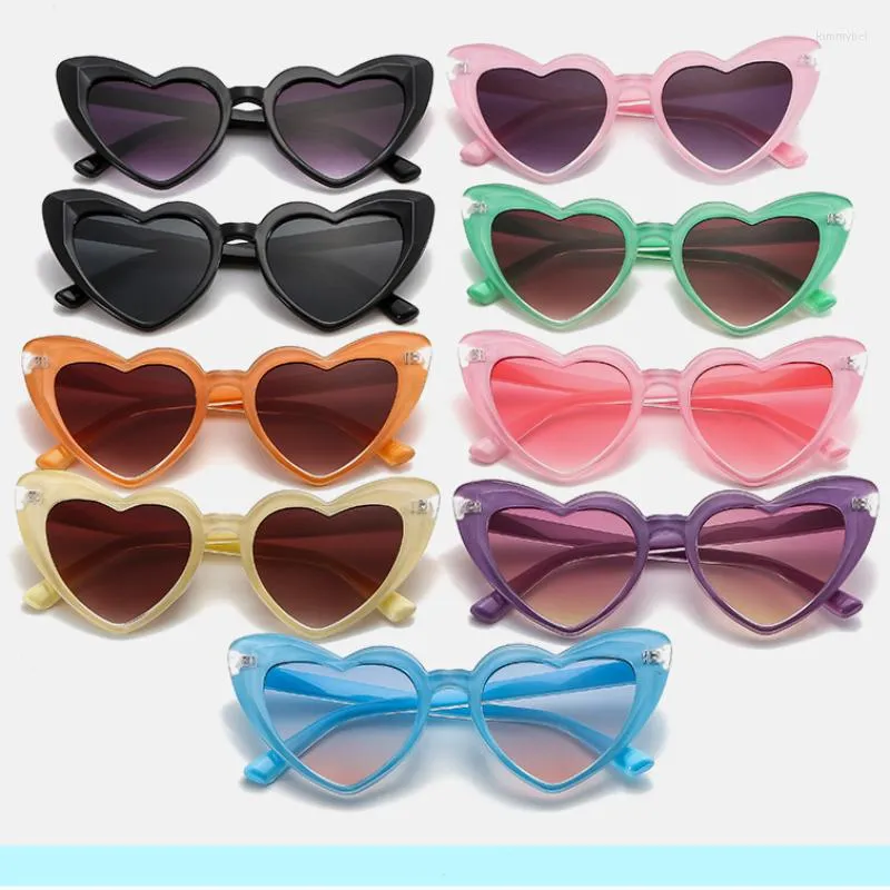 Gafas de sol Love Heart para mujer, gafas de sol de estilo Hip Hop para mujer, gafas de sol europeas UV400 para mujer, gafas brillantes de moda para exteriores, gafas de viaje