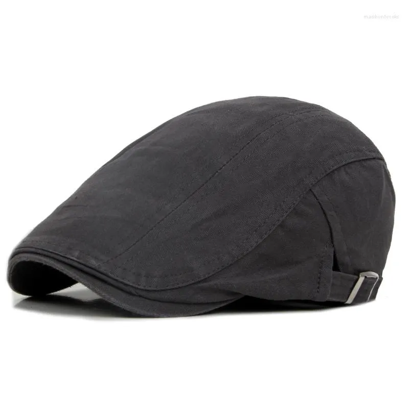 Berets Men's Ivy Hat Cap Golf Driving Justerbar Sun Flat Plain Cabbie Sboy Cap-Fashion 6Colors